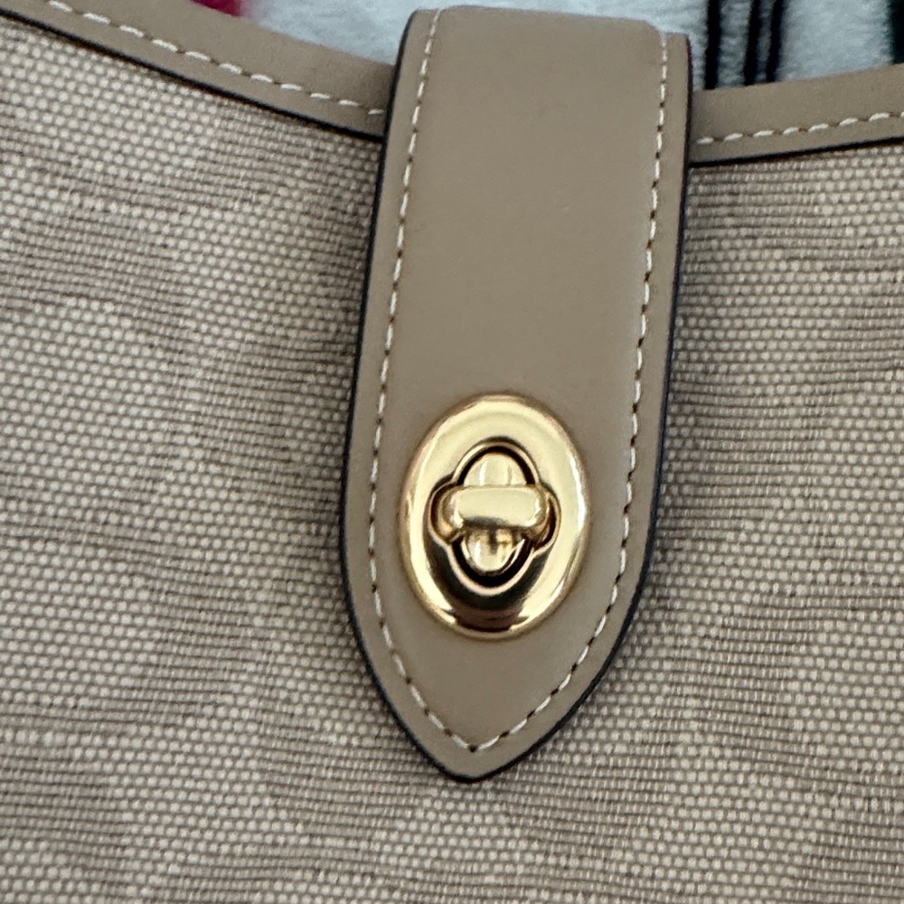 Coach Beige Signature Tote - Picture 4 of 10